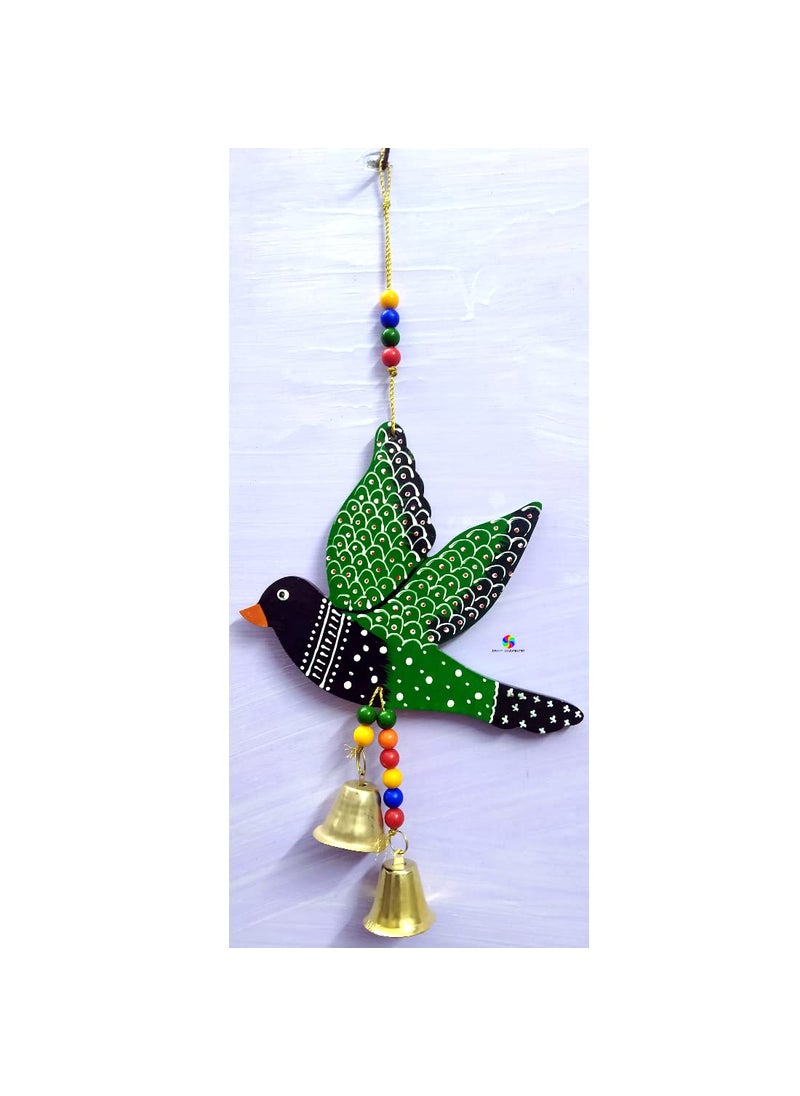 DRAVY HANDICRAFTS Bird Hanging Decor Home Decoration Main Door Garden Wall Hanging Latkan Decoration Show Piece Office Cafe Festival Decorative Wall DecorLength11 inch A 1 MultiColour