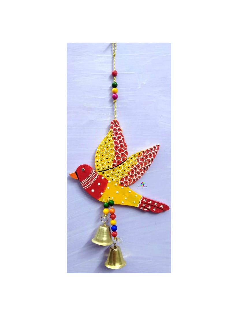 DRAVY HANDICRAFTS Bird Hanging Decor Home Decoration Main Door Garden Wall Hanging Latkan Decoration Show Piece Office Cafe Festival Decorative Wall DecorLength11 inch A 1 MultiColour