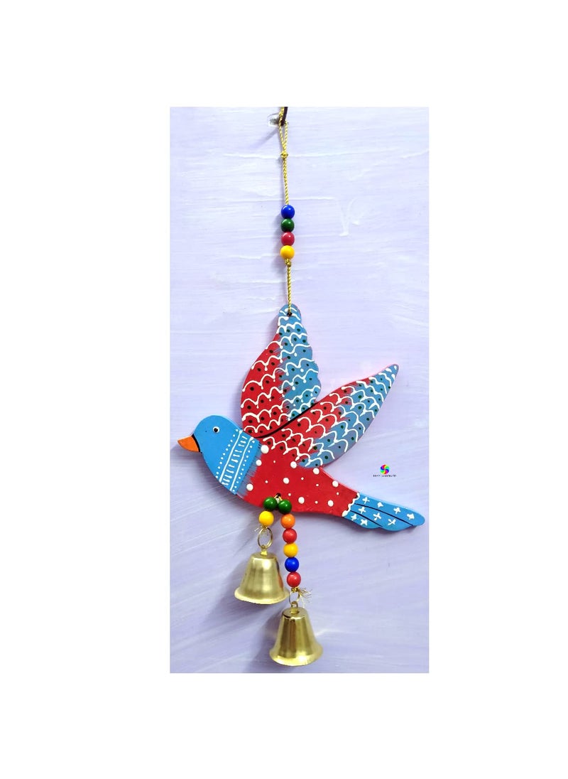 DRAVY HANDICRAFTS Bird Hanging Decor Home Decoration Main Door Garden Wall Hanging Latkan Decoration Show Piece Office Cafe Festival Decorative Wall DecorLength11 inch A 1 MultiColour