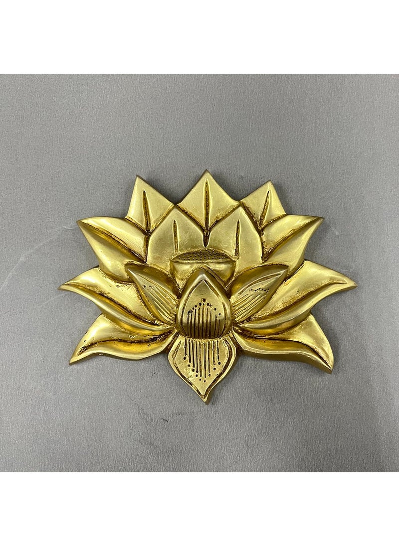 Umi Cow Brass Wall Hanging for Wall Door Home Decor Hanging Brass Cow Pair with Lotus Flower for Decoration Housewarming Gift