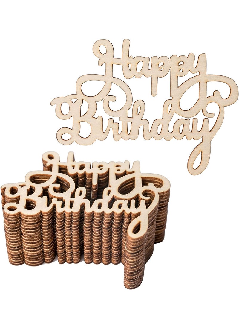 Cliths 10 Pack Mini Happy Birthday Wood Wall Art Happy Birthday Unfinished Ornaments for Christmas Wedding Birthday Party Decoration Home Door Wall Decorations