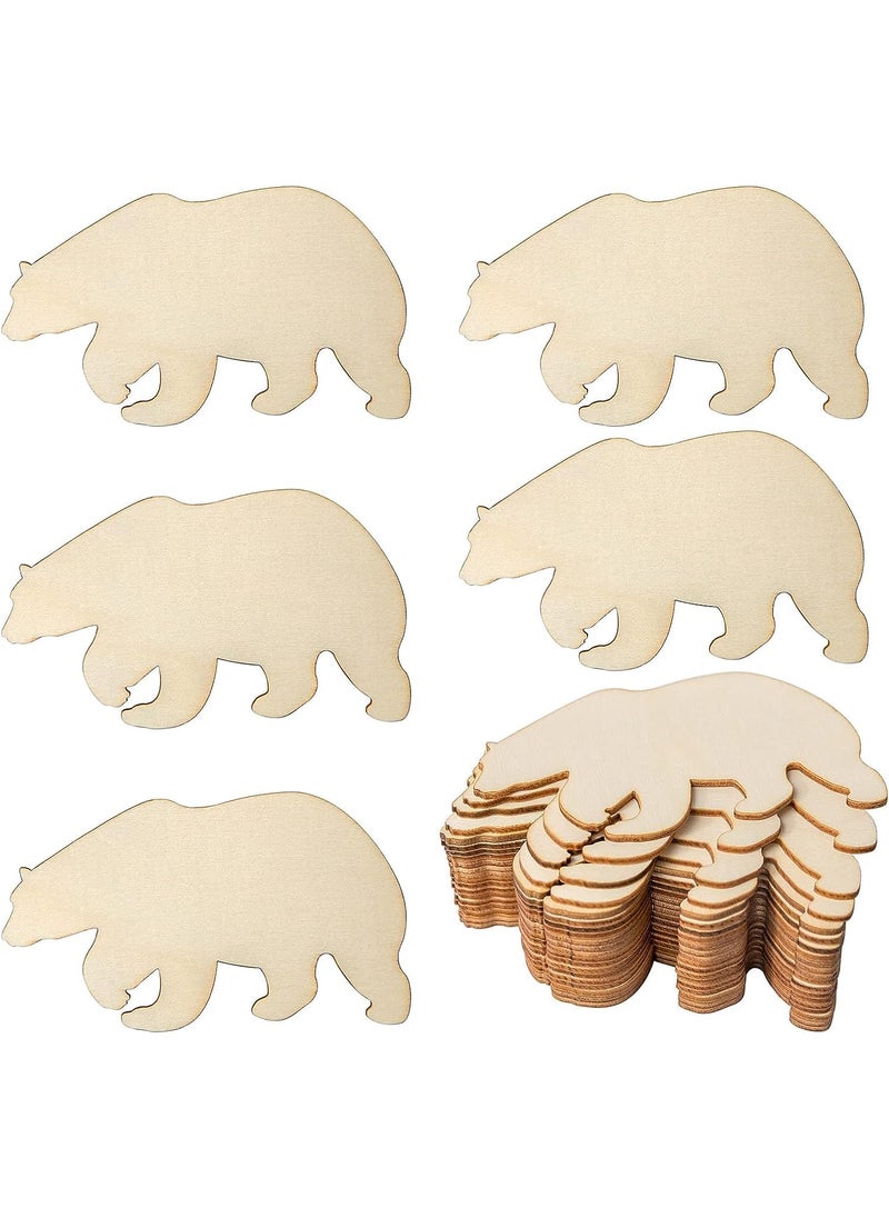 Cliths Bear Wooden Blank Grizzly Wood Wall Art Unfinished Ornaments for Christmas Wedding Birthday Party Thanksgiving Day Decoration 20Pcs