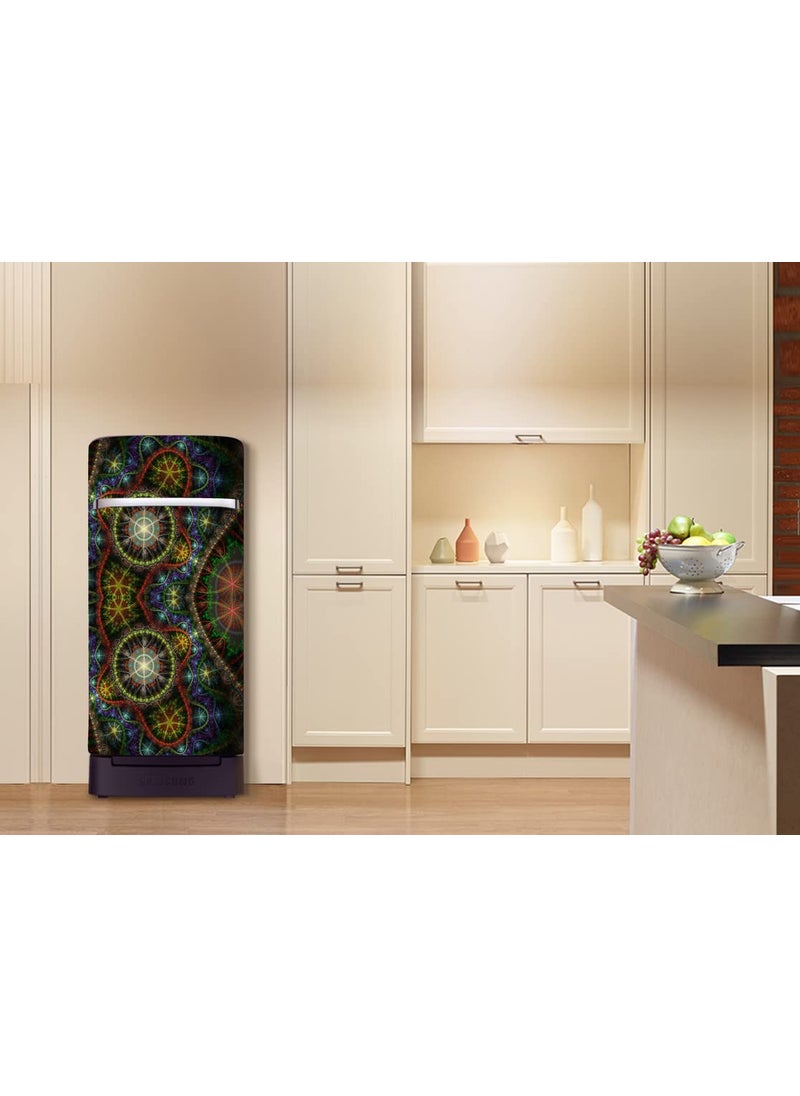 Advait Designs Abstract Design Colorfull Decorative Fridge Sticker Multicolor Vinyl 120x60SD_AEFS444