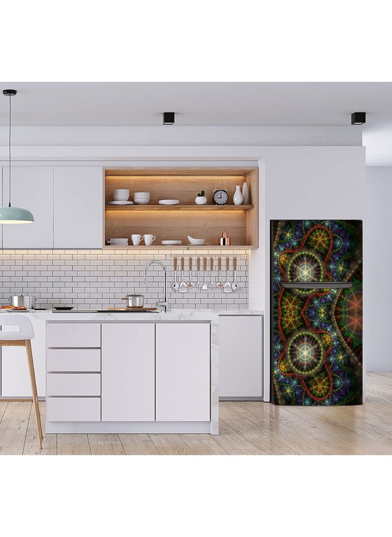 Advait Designs Abstract Design Colorfull Decorative Fridge Sticker Multicolor Vinyl 120x60SD_AEFS444