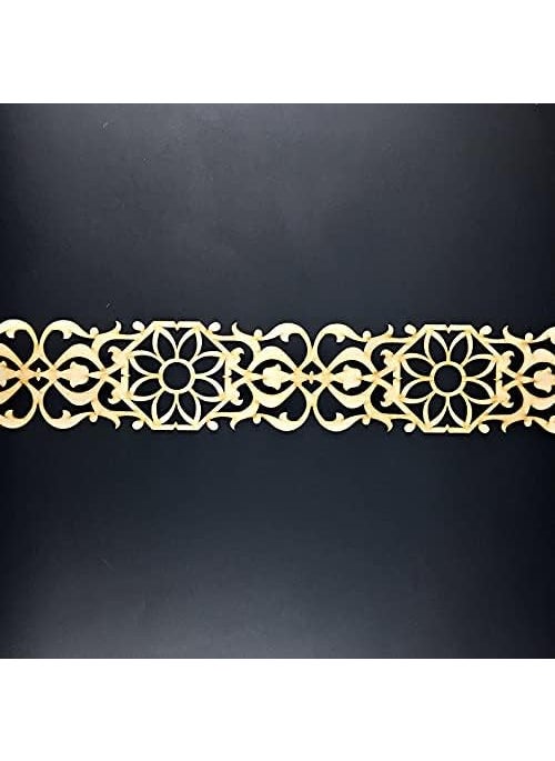 Curious Button Wooden Wall Hanging Carved Wall Art for Living Room Geometric Wooden Panel MDF Jali for Wall Decoration for Home WxL10x74cm
