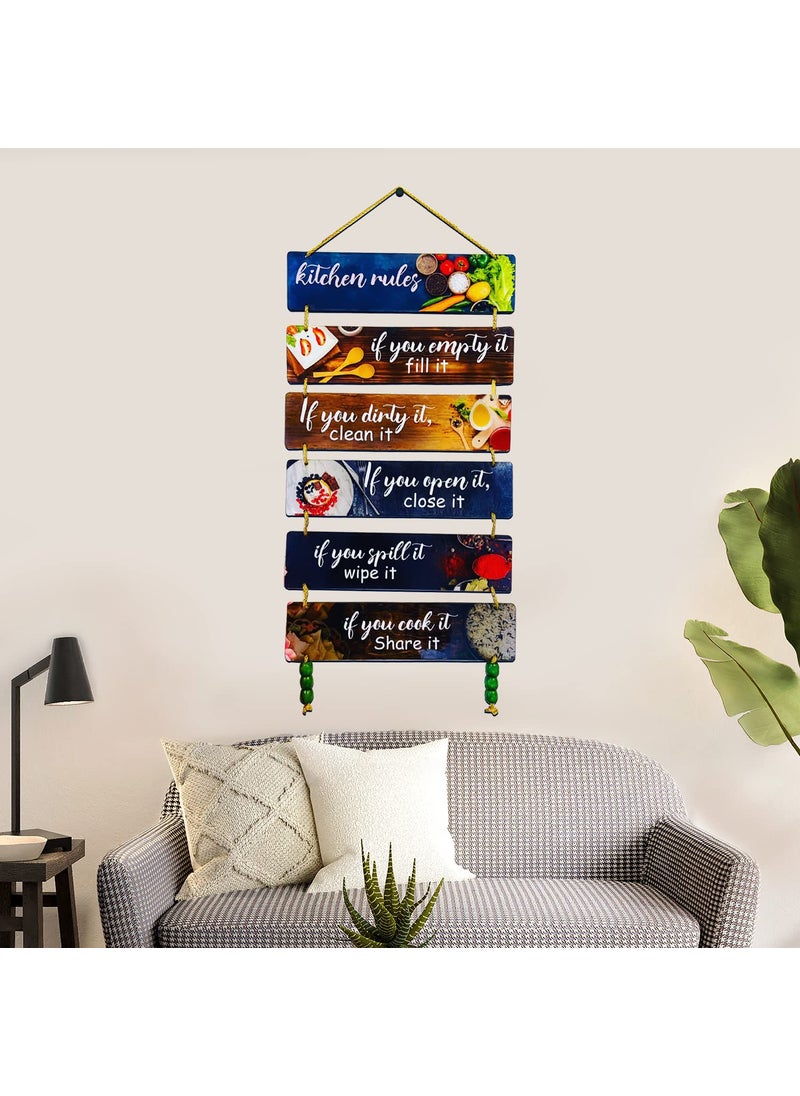 BookYourGIFT Kitchen Rules Wall HangingHanger Art Decoration item for Living Room Bedroom Home Decor Gifts Kitchen Quotes Decor Item