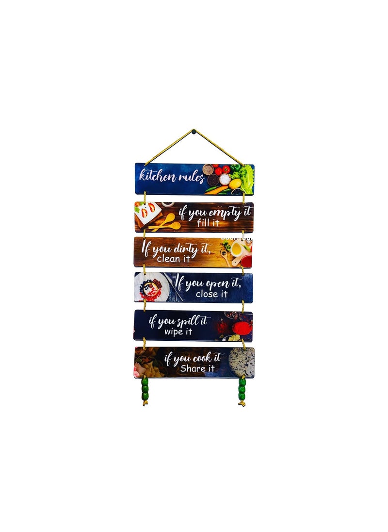 BookYourGIFT Kitchen Rules Wall HangingHanger Art Decoration item for Living Room Bedroom Home Decor Gifts Kitchen Quotes Decor Item
