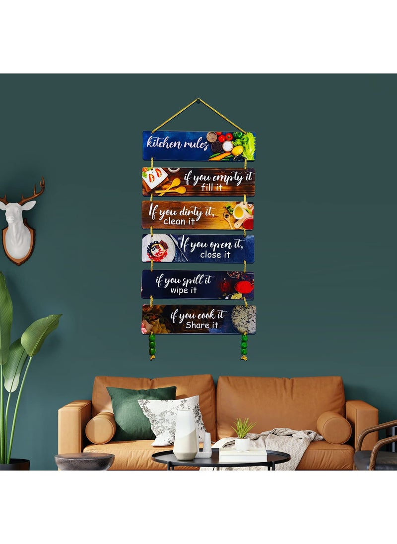 BookYourGIFT Kitchen Rules Wall HangingHanger Art Decoration item for Living Room Bedroom Home Decor Gifts Kitchen Quotes Decor Item