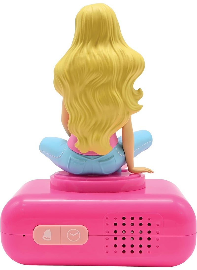Lexibook, Barbie, Nightlight alarm clock, Sounds and Melodies, LCD Backlit screen, Luminous, Snooze, Pink