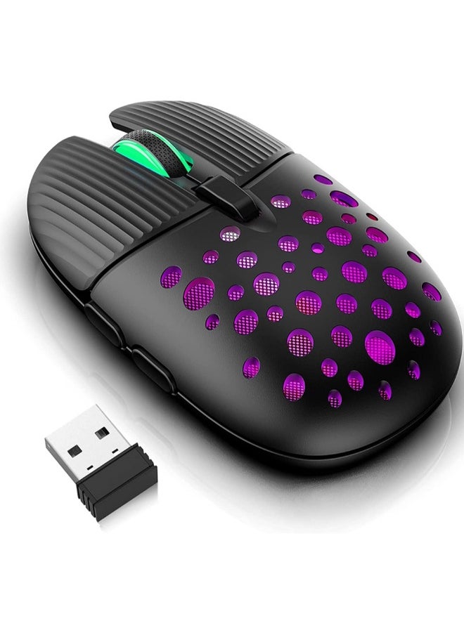 Wireless Gaming Mouse Portable Computer Mouse Cellular Housing Replaceable LED Color Ergonomic Optical Gaming Mouse