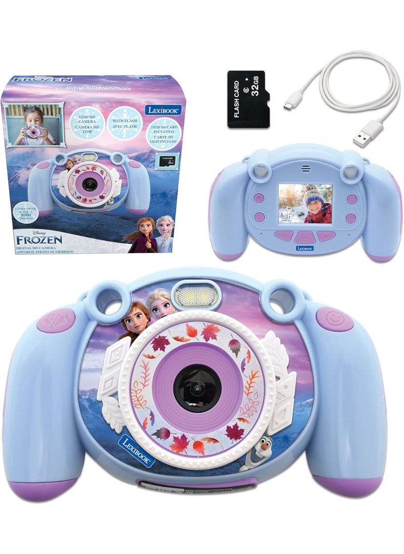 Lexibook Frozen - Kids digital camera, photo and video function, games, 32GB SD card included