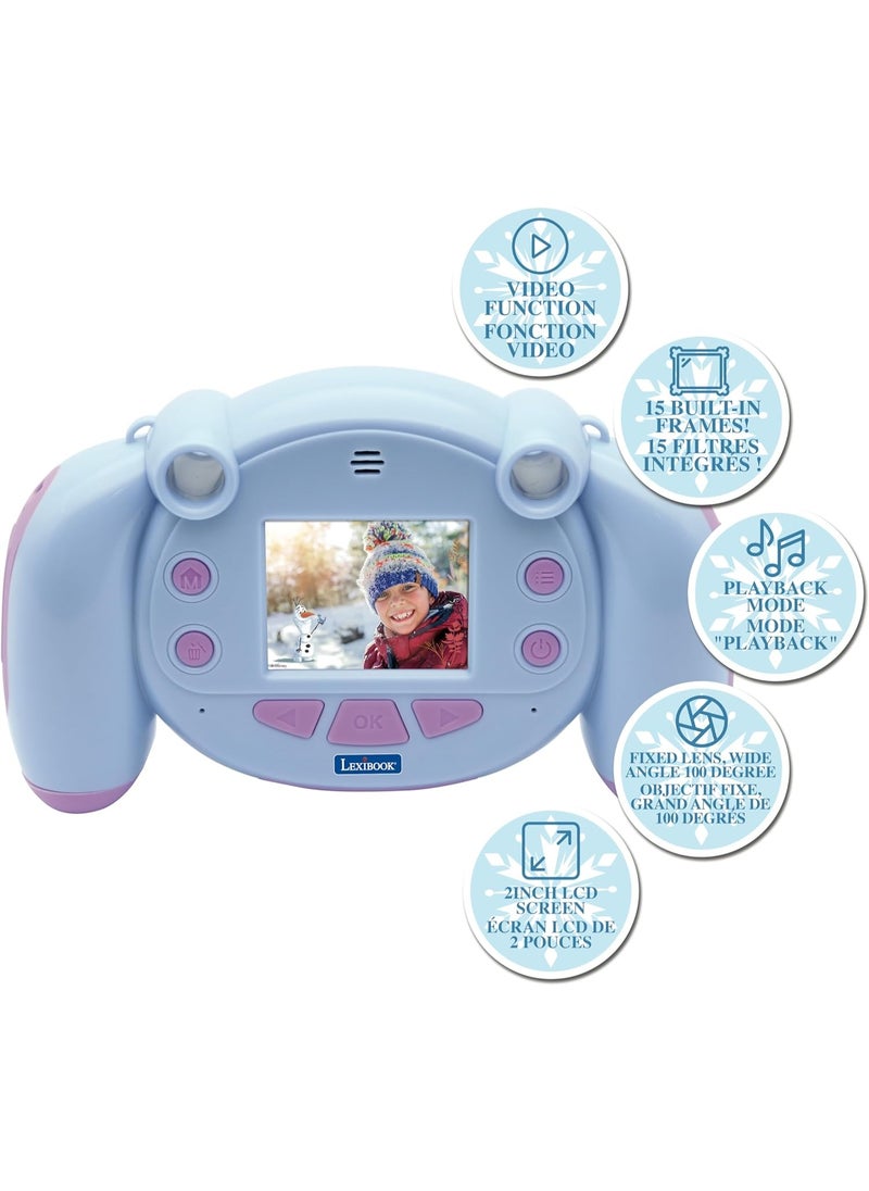 Lexibook Frozen - Kids digital camera, photo and video function, games, 32GB SD card included