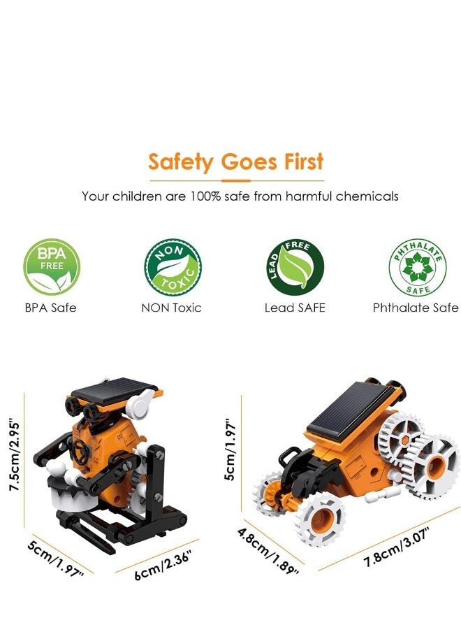STEM Solar Robot Toy 7-in-1 Robotics Kits for kids age 8+ Solar Powered DIY Building Toy Construction Engineering Set Science Experiment Kit Birthday Gifts for 8-12 Year Old Boys Girls