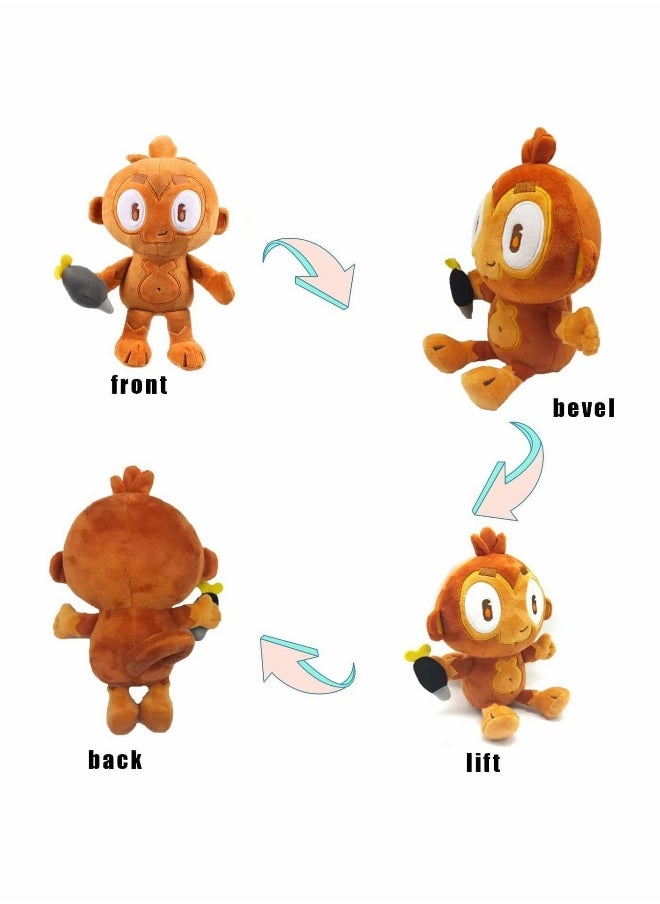 Bloons Monkey Plushies, Dart Monkey Plush Doll, Cartoon Bloonstd Soft Stuffed Doll, Game Monkey Stuffed Animal, Stuffed Animal for Fans, Cute Bloonstd Plush Gifts, 9.8 in