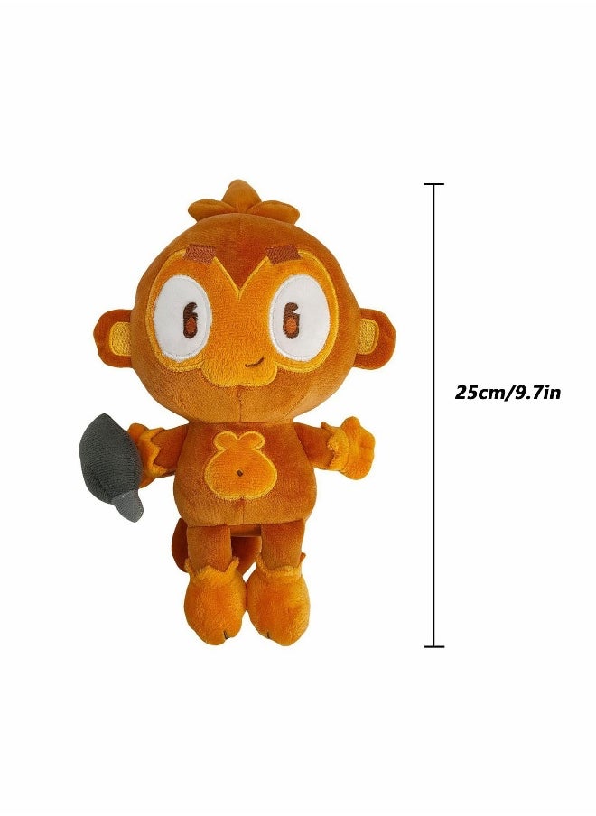 Bloons Monkey Plushies, Dart Monkey Plush Doll, Cartoon Bloonstd Soft Stuffed Doll, Game Monkey Stuffed Animal, Stuffed Animal for Fans, Cute Bloonstd Plush Gifts, 9.8 in