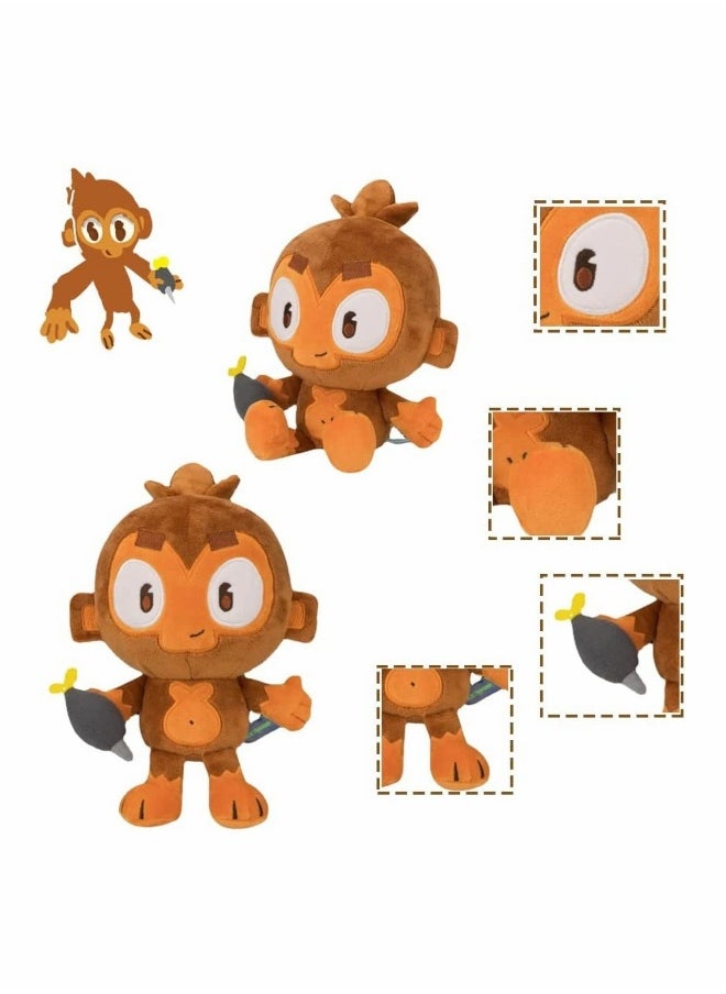 Bloons Monkey Plushies, Dart Monkey Plush Doll, Cartoon Bloonstd Soft Stuffed Doll, Game Monkey Stuffed Animal, Stuffed Animal for Fans, Cute Bloonstd Plush Gifts, 9.8 in