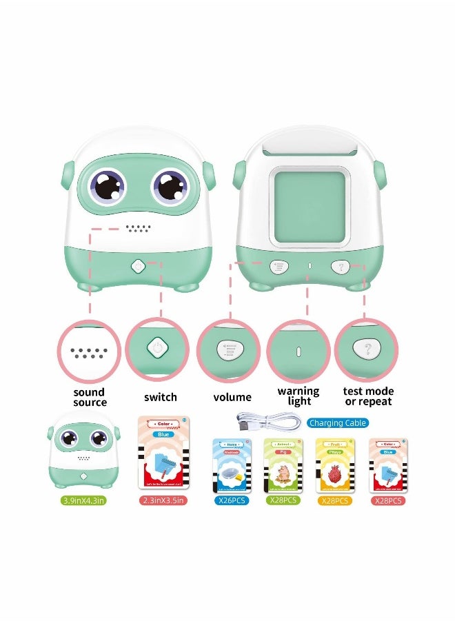 Toddler Toys for 2-5 Year Old Boys Girls, Learning Toys Talking Flash Cards with 110 Cards 220 Sight Words, Preschool Educational Toys Games with Sound Effect Kids Birthday Gifts (Green)