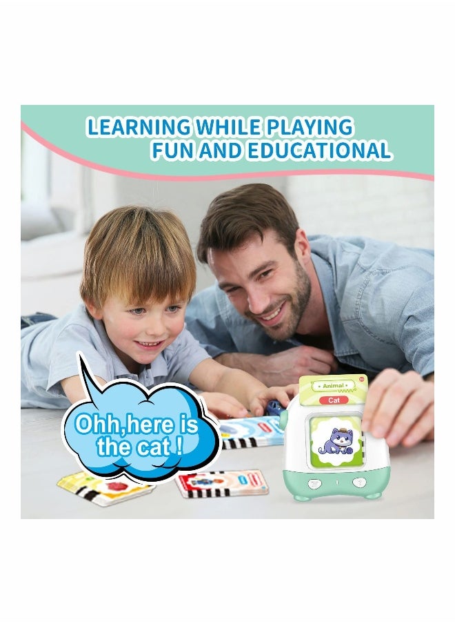 Toddler Toys for 2-5 Year Old Boys Girls, Learning Toys Talking Flash Cards with 110 Cards 220 Sight Words, Preschool Educational Toys Games with Sound Effect Kids Birthday Gifts (Green)