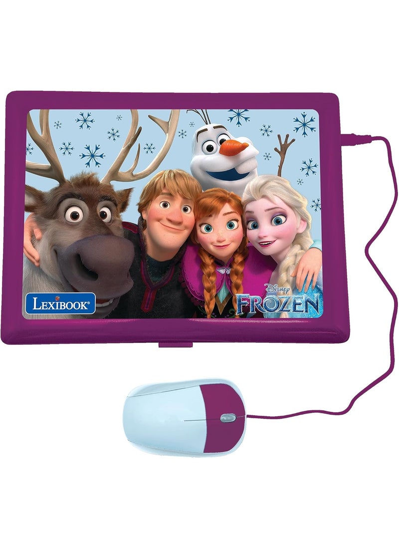 Lexibook - Disney Frozen - Bilingual and Educational Laptop French/English - Toy for Children, 170 Activities to Learn, Play Games and Music, Large Screen