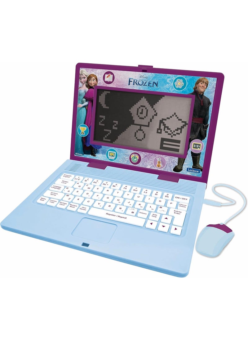 Lexibook - Disney Frozen - Bilingual and Educational Laptop French/English - Toy for Children, 170 Activities to Learn, Play Games and Music, Large Screen