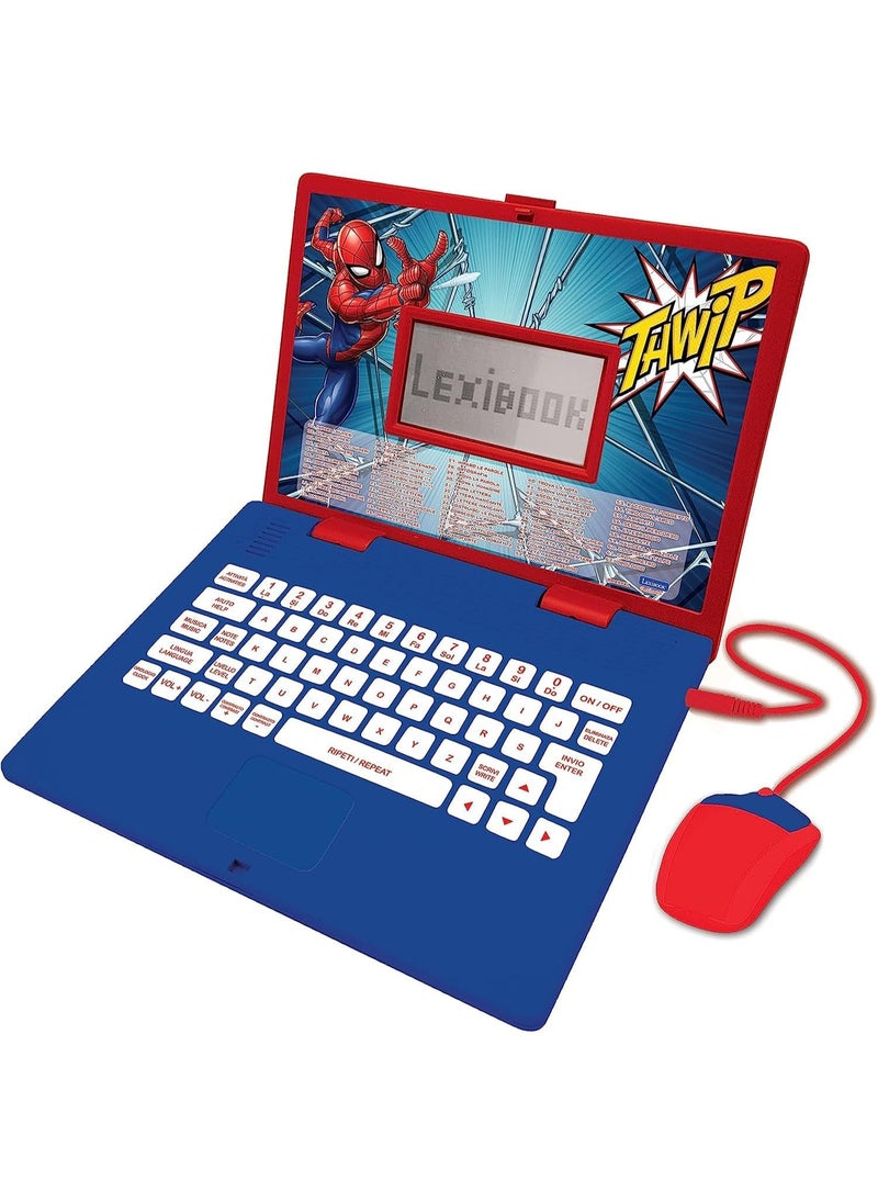 Spider-Man Educational and Bilingual Laptop Italian/English - Toy with 124 Activities to Learn, Play Games and Music