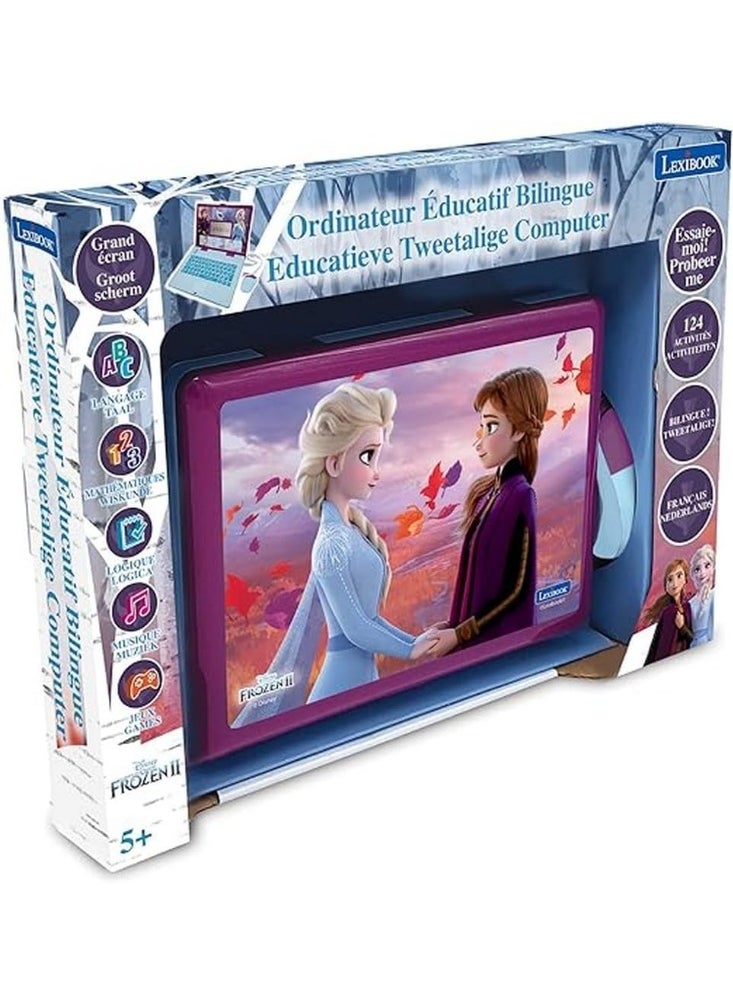 Frozen 2 Bilingual French/Dutch Educational Computer Toy for Girls with 124 Activities, Full Keyboard, LCD Screen