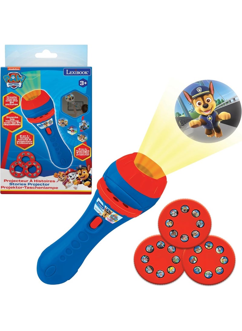 Lexibook Stories projector, Paw Patrol torch light and projector with 3 discs, 24 images, create your own stories