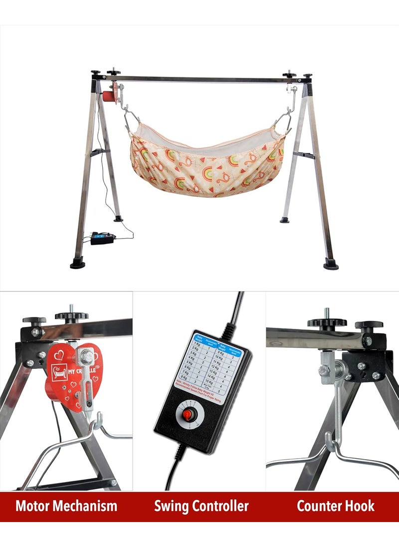 MY CRADLLE THE CRADLLE FOR GENIUS Automatic Cradle Kit Born Baby Automation Kit Only Cradle Net Not Included Metal Red