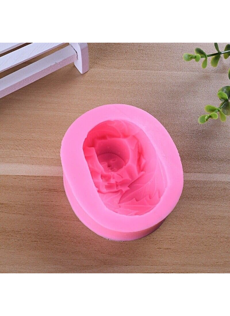 MATIN IMPEX 3D Sleeping Baby Wrapped in Leaves Soap Candle Cake Making Silicone Mold WCM337