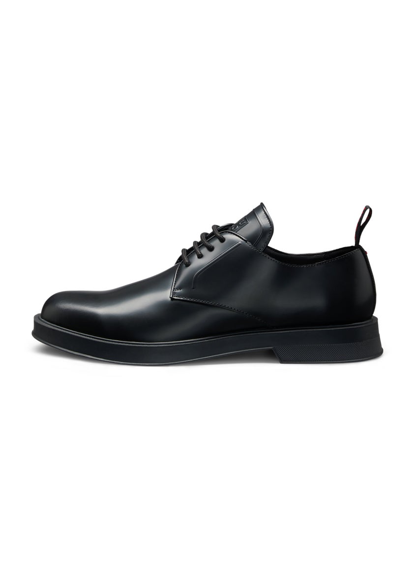 Leather Derby shoes with stacked-logo tongue