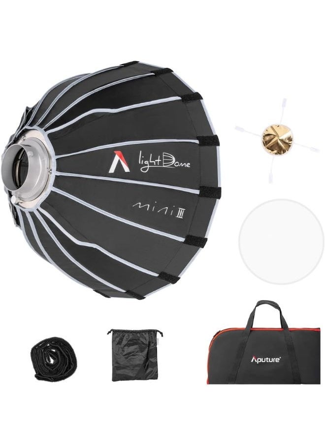 Aputure Light Dome Mini III 60cm Softbox – Compact 2ft Circular Bowens Mount with Quick-Folding Flat-Pack Design – For Amaran 150c/300c, COB 60d/x, 100d/x, 200d/x, LS C300d II, LS 600c Pro