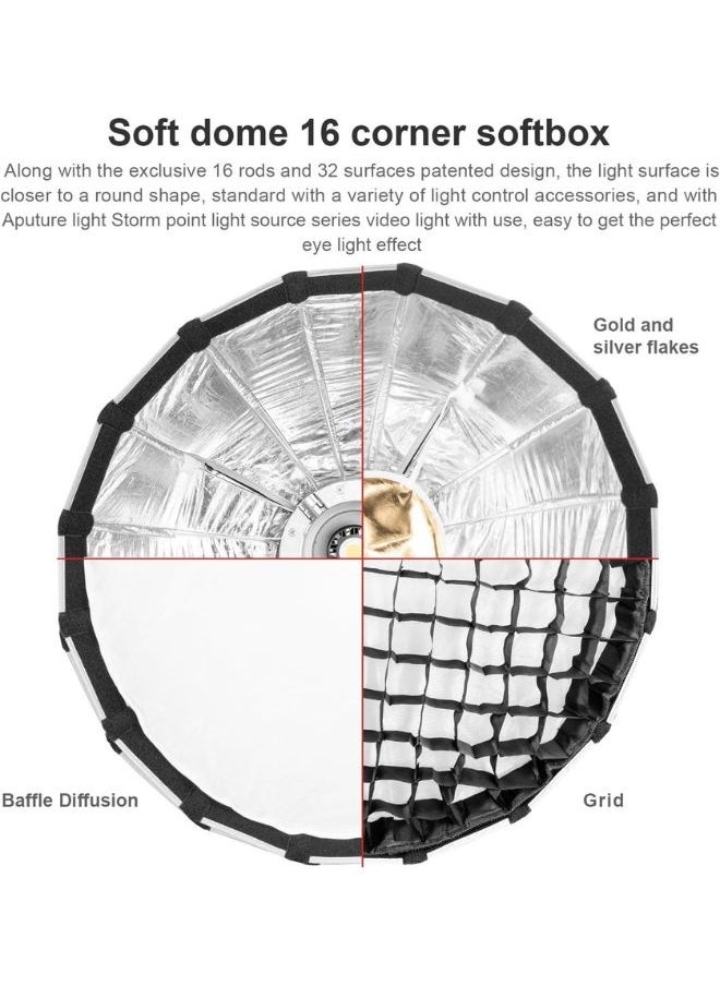 Aputure Light Dome Mini III 60cm Softbox – Compact 2ft Circular Bowens Mount with Quick-Folding Flat-Pack Design – For Amaran 150c/300c, COB 60d/x, 100d/x, 200d/x, LS C300d II, LS 600c Pro