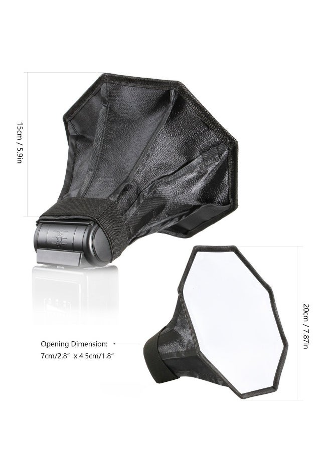 2 Pack Collapsible Flash Diffuser Softbox Set with Storage Pouch - 8