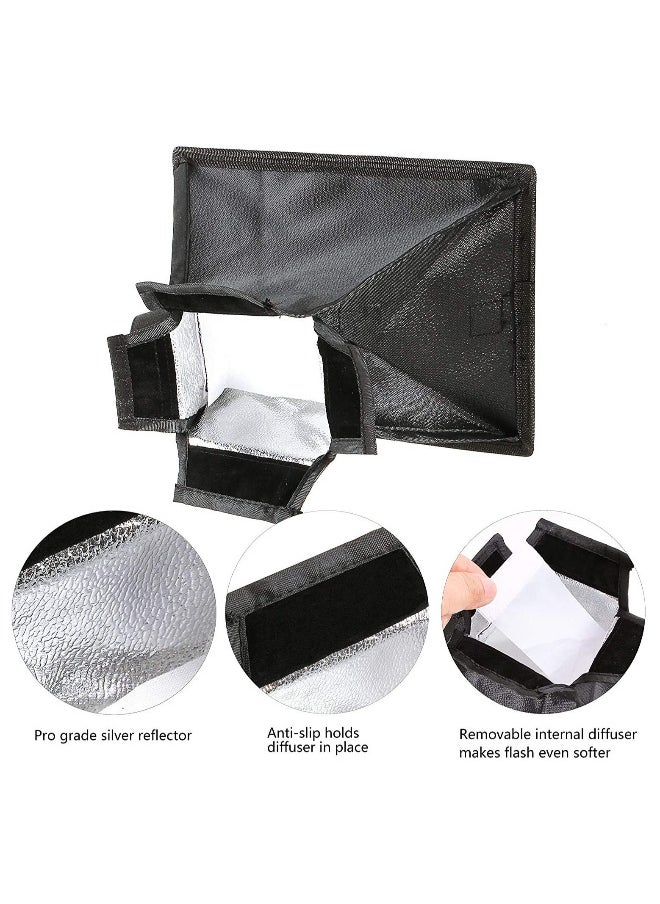 2 Pack Collapsible Flash Diffuser Softbox Set with Storage Pouch - 8