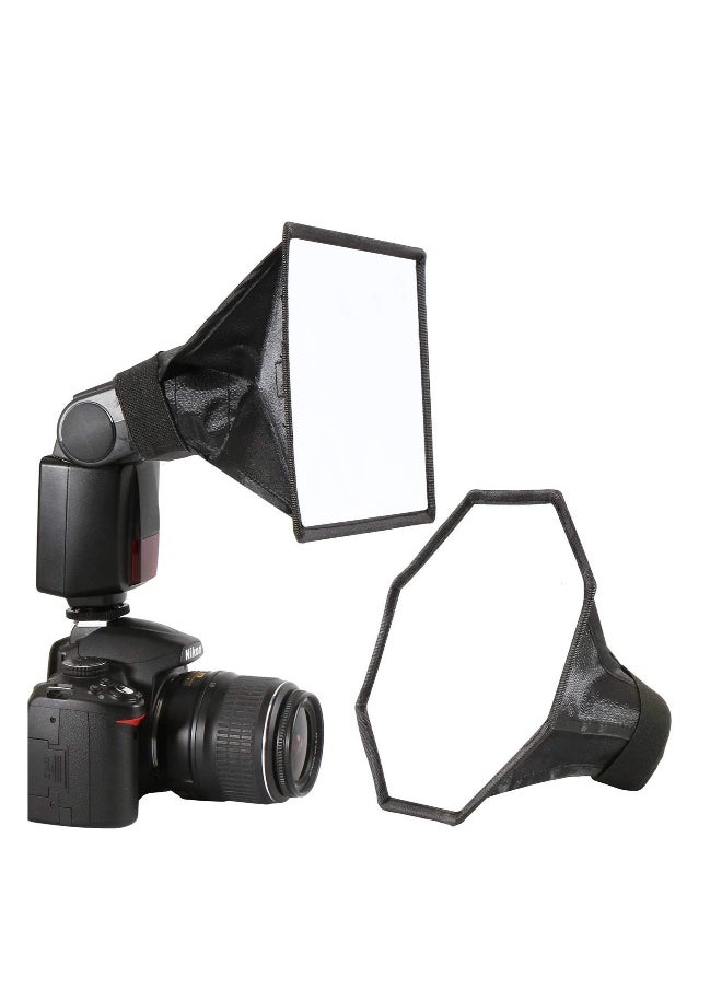 2 Pack Collapsible Flash Diffuser Softbox Set with Storage Pouch - 8