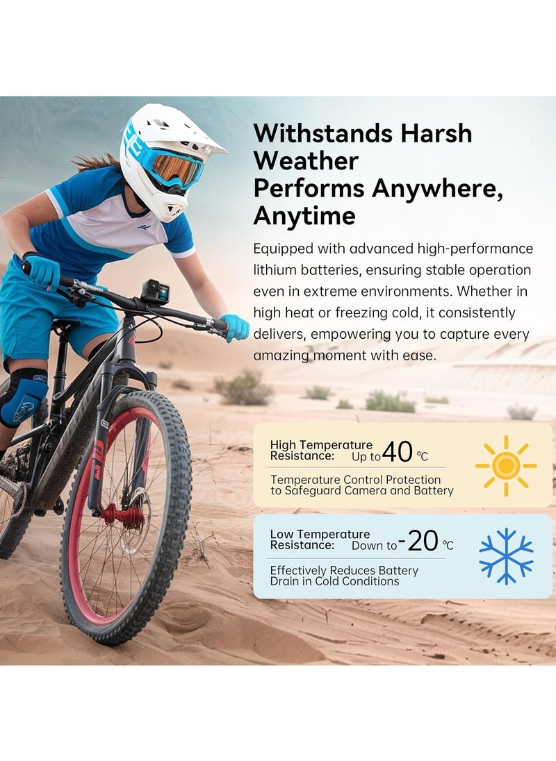 TELESIN Stamina Enduro Battery Compatible with GoPro HERO13 Black | High Endurance HERO 13 Fast Charging Battery Support -20°C Go Pro Hero 13 battery