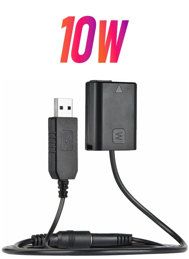 DC Coupler Replacement for NP-FW50 Dummy Battery Power Adapter with USB Cable A7 A7R A7S A7SII A6500 A6300 A6100 A6000 NEX5 DSC-RX10 II III IV