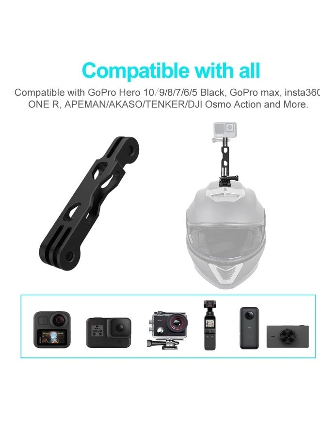 Arm for Action Camera Aluminum Alloy Extension, Tripod Mount Helmet Stick, Which Compatible with GoPro Hero 10/9/8/7/6/5 Black, Insta360 etc
