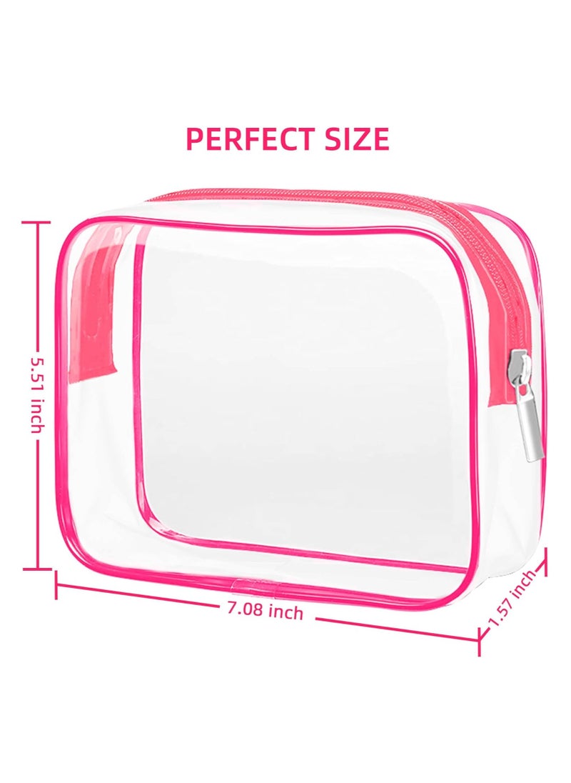 Toiletry Bag, Clear Travel Toiletry bag, Makeup Cosmetic Bag Set for Women Men, Portable Toiletry Bag for Travel, Bathroom and Organizing (rose red 12pcs), rose red 12pcs