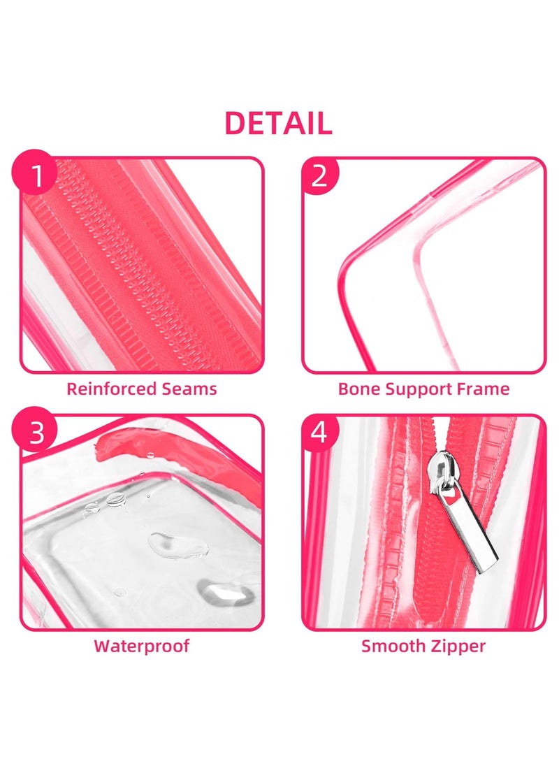 Toiletry Bag, Clear Travel Toiletry bag, Makeup Cosmetic Bag Set for Women Men, Portable Toiletry Bag for Travel, Bathroom and Organizing (rose red 12pcs), rose red 12pcs