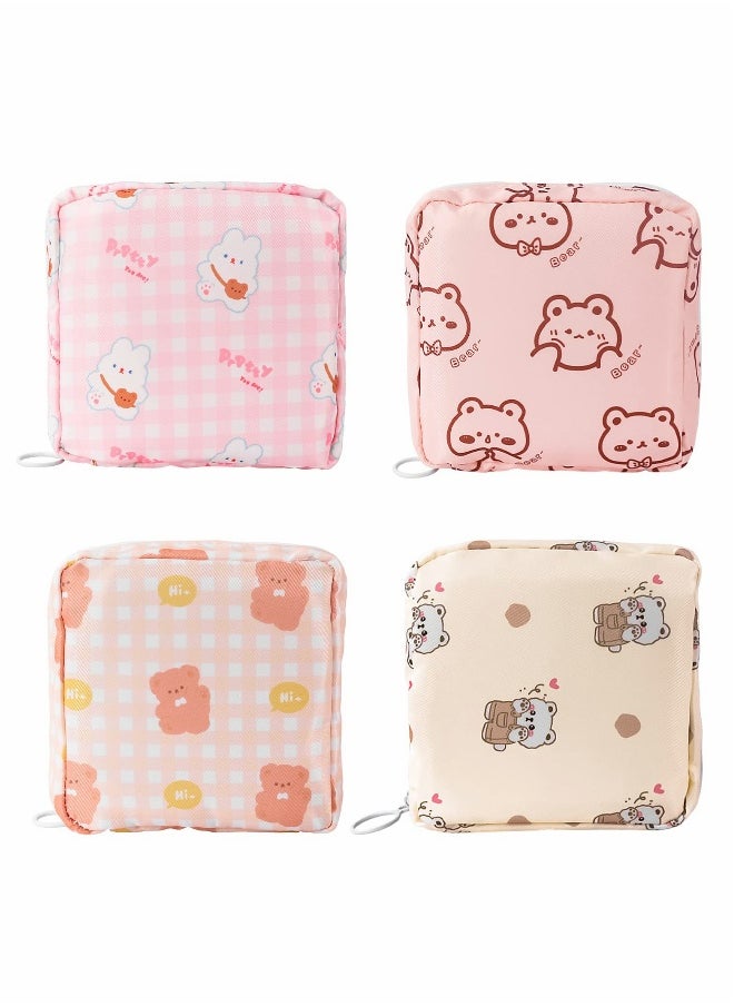 Sanitary Napkin Storage Bag Portable Sanitary Napkin Storage Pouch Pack of 4 Reusable Menstrual Cup Pouch