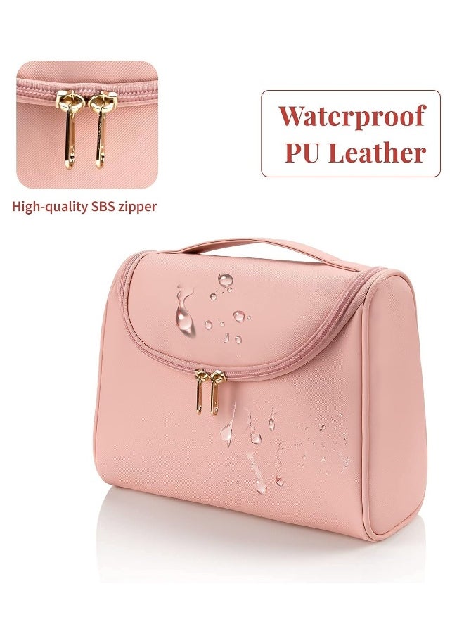 Travel Cosmetic Bags Makeup Bag Toiletry Bag for Women Large Capacity Makeup Organizer Bag Vegan Leather Makeup Brush Organizer Waterproof Cosmetic Bags for Women