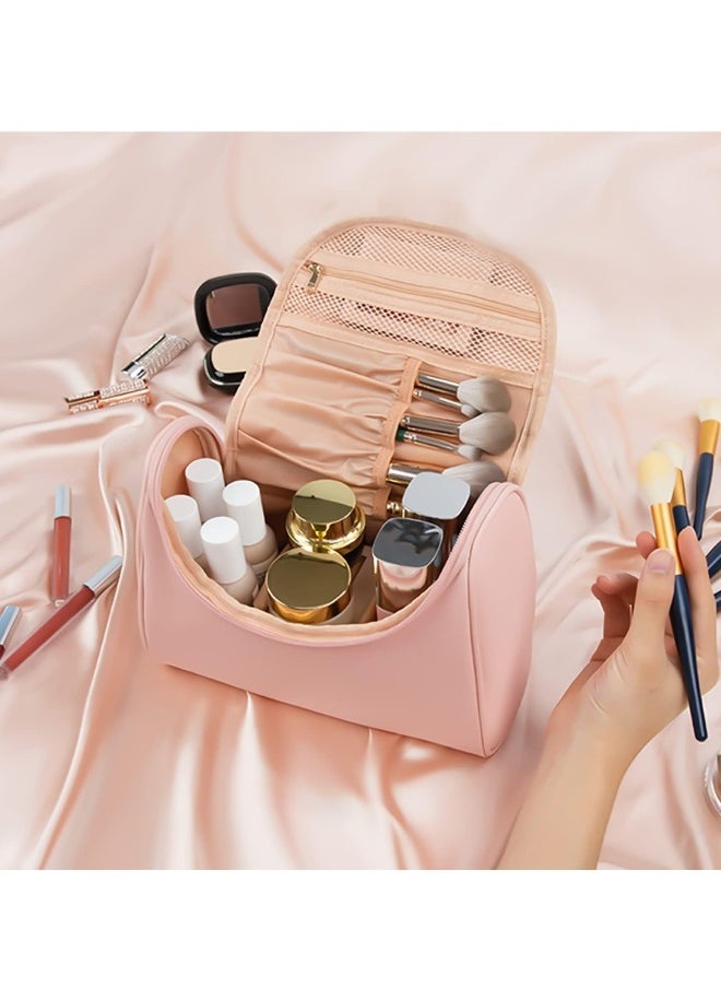 Travel Cosmetic Bags Makeup Bag Toiletry Bag for Women Large Capacity Makeup Organizer Bag Vegan Leather Makeup Brush Organizer Waterproof Cosmetic Bags for Women