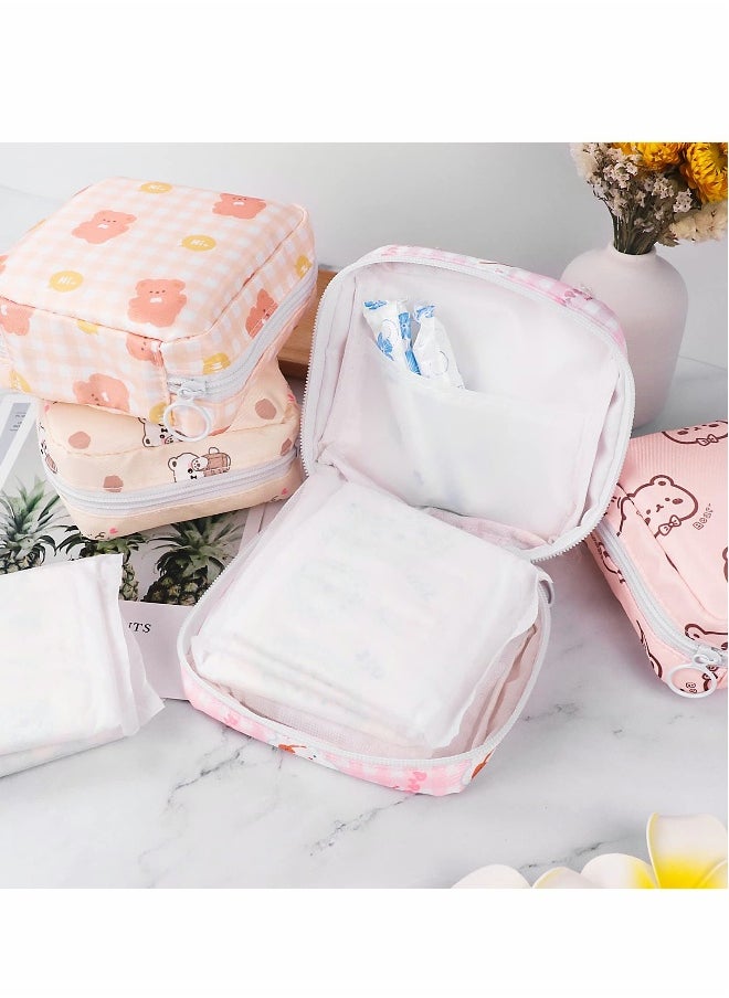 Sanitary Napkin Storage Bag Portable Sanitary Napkin Storage Pouch Pack of 4 Reusable Menstrual Cup Pouch