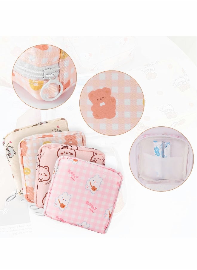 Sanitary Napkin Storage Bag Portable Sanitary Napkin Storage Pouch Pack of 4 Reusable Menstrual Cup Pouch