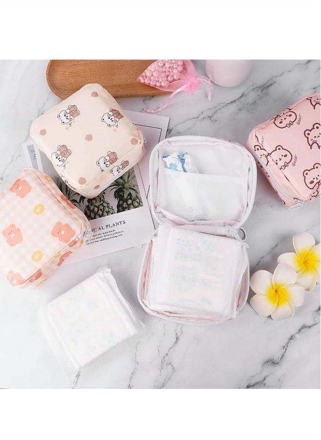 Sanitary Napkin Storage Bag Portable Sanitary Napkin Storage Pouch Pack of 4 Reusable Menstrual Cup Pouch
