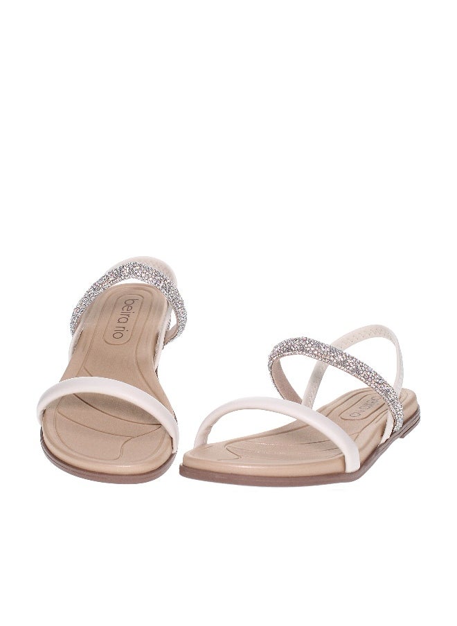 Beira Rio Ladies Low Heel Sandals White | Made In Brazil