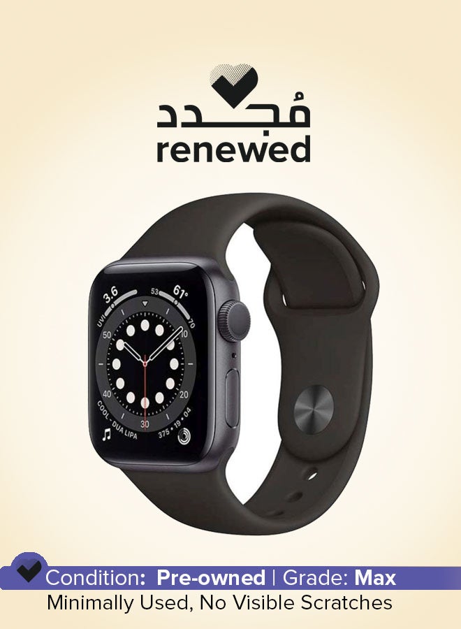 303 mAh Renewed - Watch Series 6-40 mm GPS Space Gray Aluminum Case with Sport Band Black Black