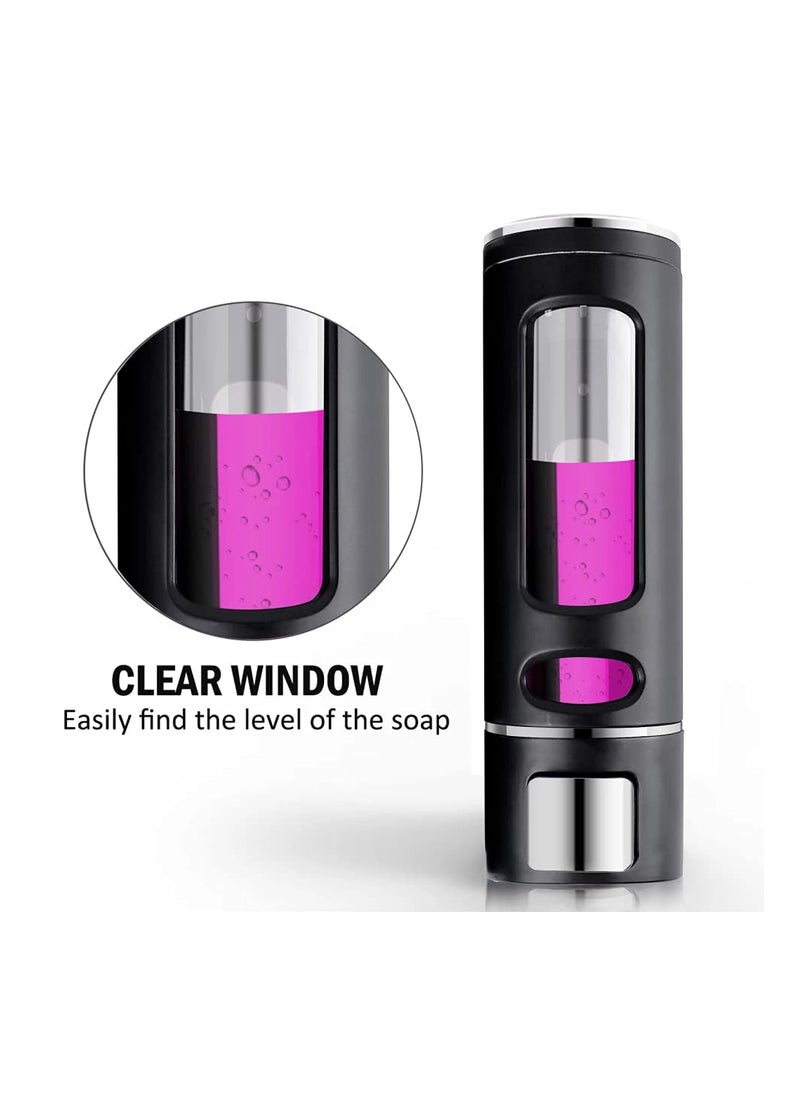 BATH GURU Liquid Sanitizer Shower Gel Dish Wash Soap Dispenser for Bathroom Kitchen 400Ml Pack of 6 Capsule Black