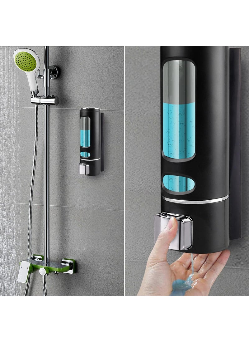 BATH GURU Liquid Sanitizer Shower Gel Dish Wash Soap Dispenser for Bathroom Kitchen 400Ml Pack of 6 Capsule Black